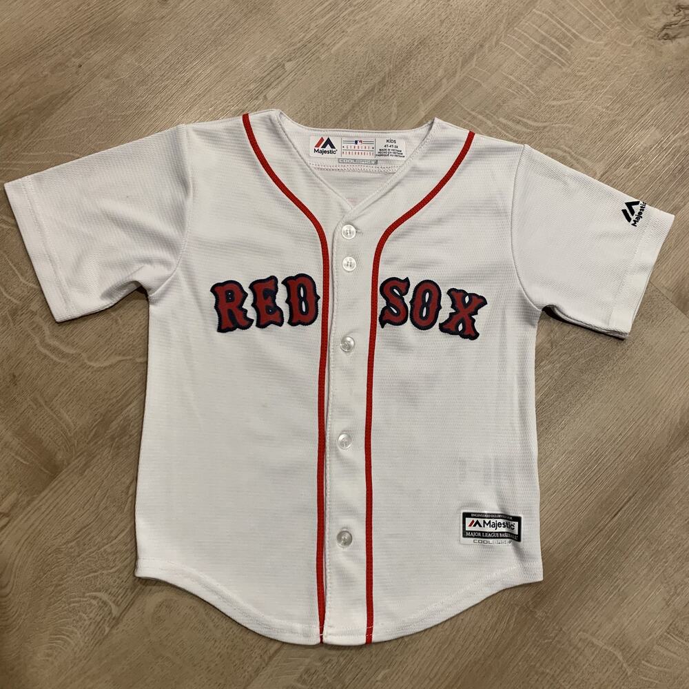 Majestic MLB Boston Red Sox Mookie Betts #50 White Baseball Jersey Kids Boys 4T